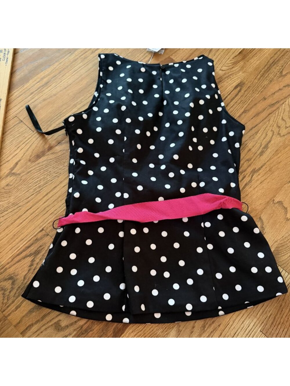 White House Black Market Womens Black White Polka Dot Shirt Size 2 Sleeveless